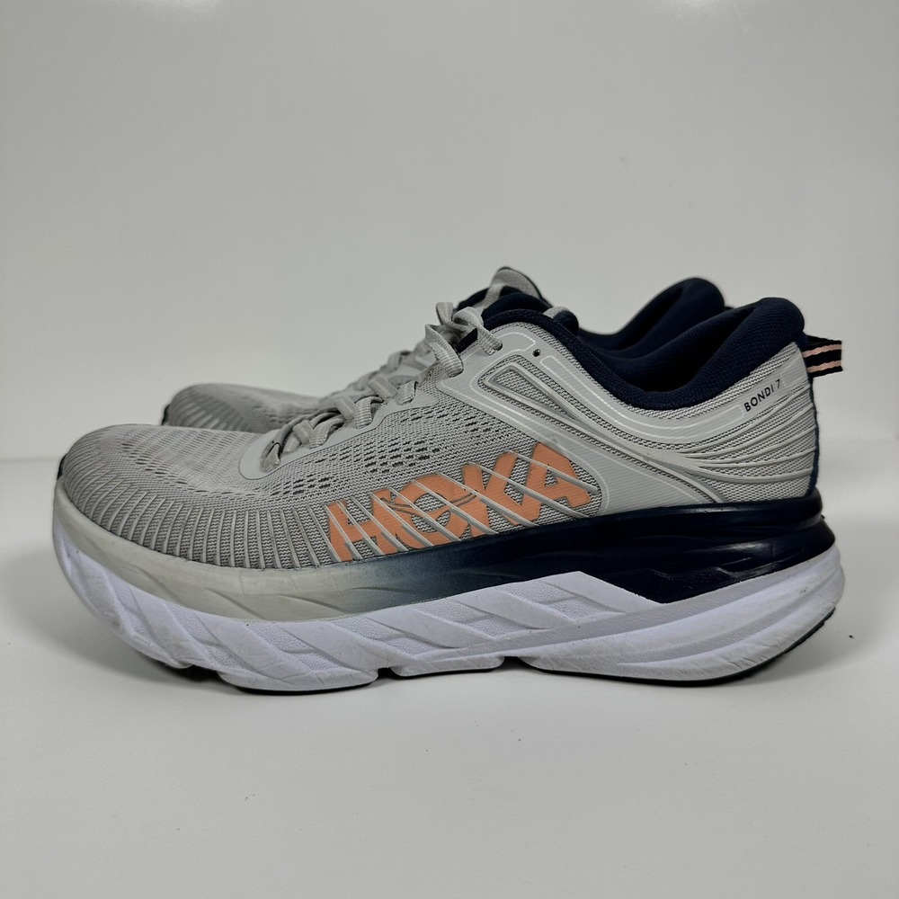 Hoka One One Womens Bondi 7 1110519 LRBI Gray Running Shoes Sneakers Size 9D